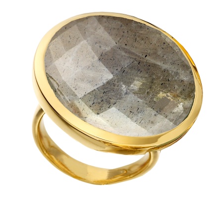 Gp Round Facet Ring - Labradorite - Monica Vinader
