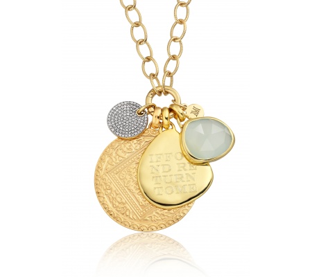 GP Siren Bezel Pendant  -  Aqua Chalcedony - Monica Vinader